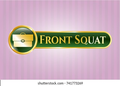  Gold emblem with briefcase icon and Front Squat text inside