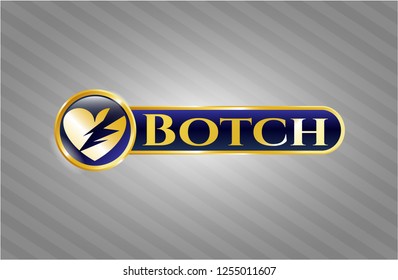  Gold emblem with broken heart icon and Botch text inside