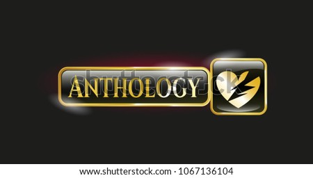  Gold emblem with broken heart icon and Anthology text inside