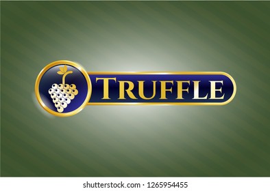  Gold emblem with bunch of grapes icon and Truffle text inside