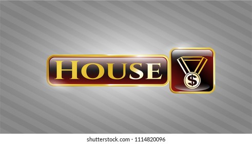  Gold emblem with business award icon and House text inside