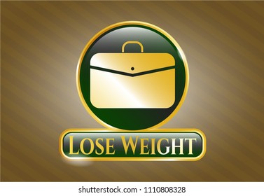   Gold emblem with business briefcase icon and Lose Weight text inside