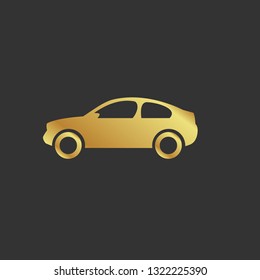 gold emblem with car icon. gold car icon.
