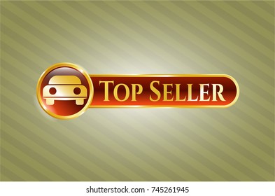  Gold emblem with car seen from front icon and Top Seller text inside