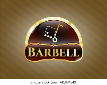 Gold emblem with cargo icon and Barbell text inside