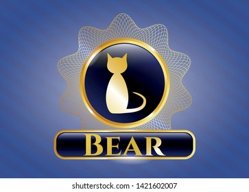  Gold emblem with cat icon and Bear text inside