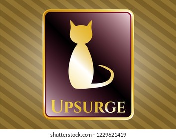  Gold emblem with cat icon and Upsurge text inside