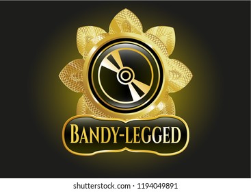  Gold emblem with CD or DVD disc icon and Bandy-legged text inside