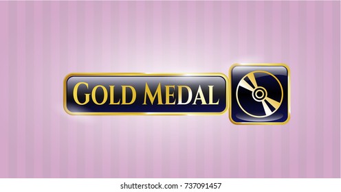  Gold emblem with CD or DVD disc icon and Gold Medal text inside