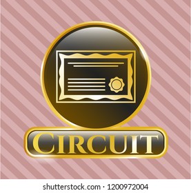  Gold emblem with certificate icon and Circuit text inside
