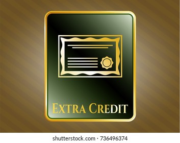  Gold emblem with certificate icon and Extra Credit text inside