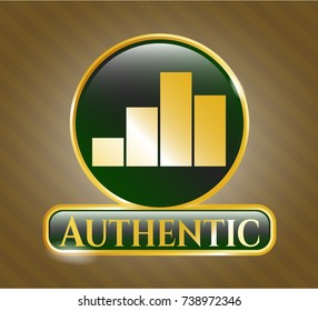  Gold emblem with chart icon and Authentic text inside