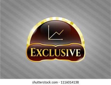  Gold emblem with chart icon and Exclusive text inside