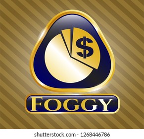  Gold emblem with chart icon and Foggy text inside