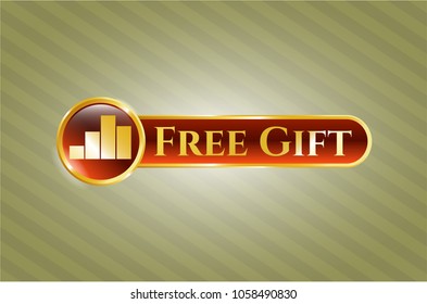    Gold emblem with chart icon and Free Gift text inside