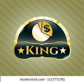  Gold emblem with chart icon and King text inside