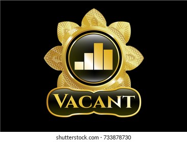  Gold emblem with chart icon and Vacant text inside