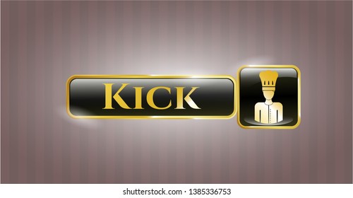  Gold emblem with chef icon and Kick text inside