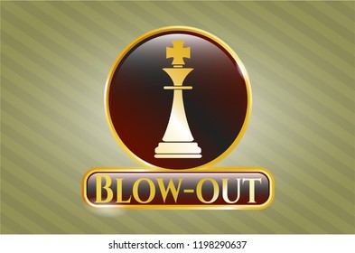  Gold emblem with chess king icon and Blow-out text inside