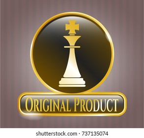  Gold emblem with chess king icon and Original Product text inside