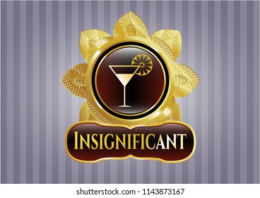  Gold emblem with cocktail glass icon and Insignificant text inside