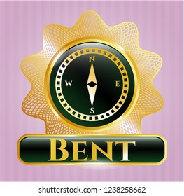  Gold emblem with compass icon and Bent text inside