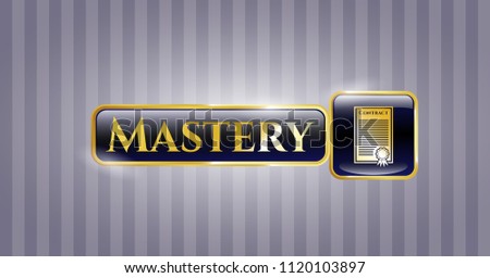  Gold emblem with contract icon and Mastery text inside
