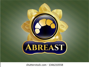  Gold emblem with croissant icon and Abreast text inside