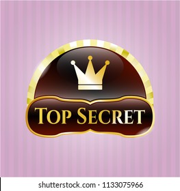  Gold emblem with crown icon and Top Secret text inside
