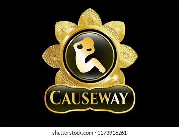  Gold emblem with crunch icon and Causeway text inside