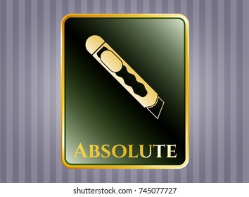  Gold emblem with cutter icon and Absolute text inside