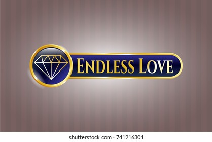  Gold emblem with diamond icon and Endless Love text inside