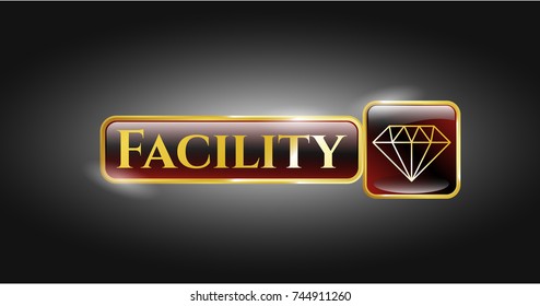  Gold emblem with diamond icon and Facility text inside
