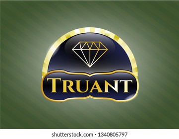  Gold emblem with diamond icon and Truant text inside