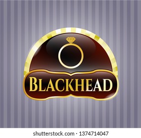  Gold emblem with diamond ring icon and Blackhead text inside
