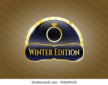  Gold emblem with diamond ring icon and Winter Edition text inside