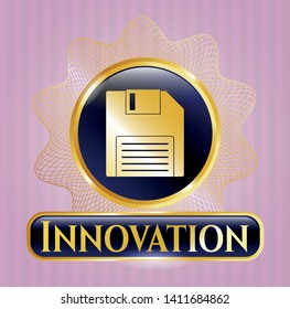  Gold emblem with diskette icon and Innovation text inside