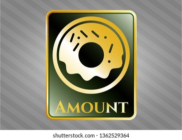  Gold emblem with donut icon and Amount text inside