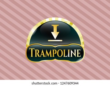  Gold emblem with download icon and Trampoline text inside