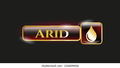  Gold emblem with drop icon and Arid text inside