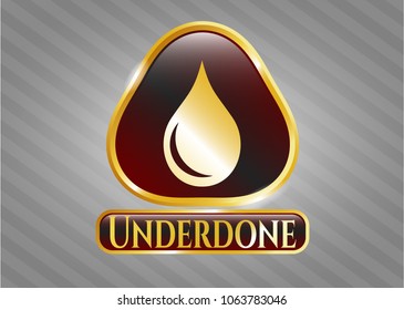  Gold emblem with drop icon and Underdone text inside