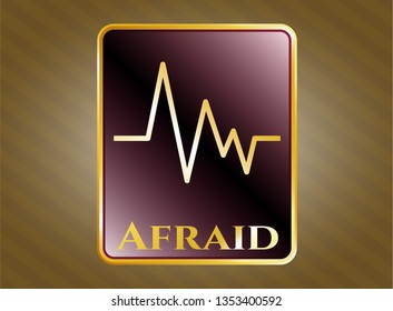  Gold emblem with electrocardiogram icon and Afraid text inside