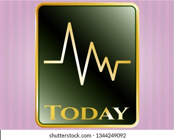  Gold emblem with electrocardiogram icon and Today text inside
