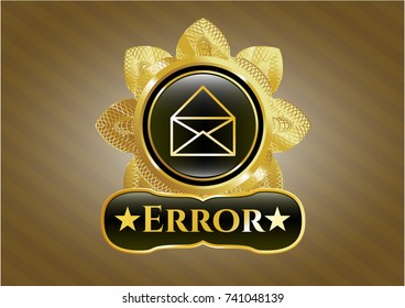  Gold emblem with envelope icon and Error text inside