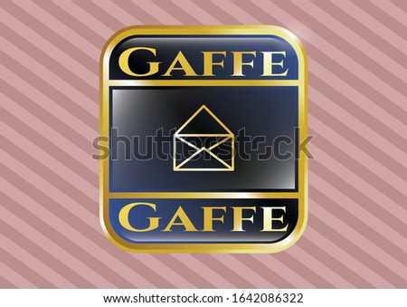  Gold emblem with envelope icon and Gaffe text inside