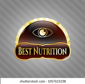  Gold emblem with eye icon and Best Nutrition text inside