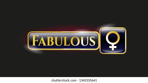  Gold emblem with female icon and Fabulous text inside