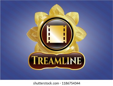  Gold emblem with film icon and Treamline text inside