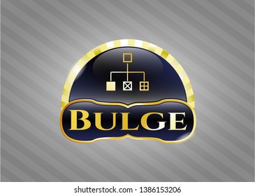  Gold emblem with flowchart icon and Bulge text inside