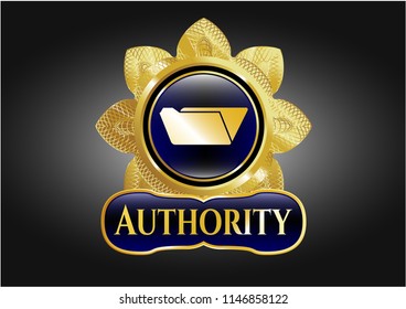  Gold emblem with folder icon and Authority text inside